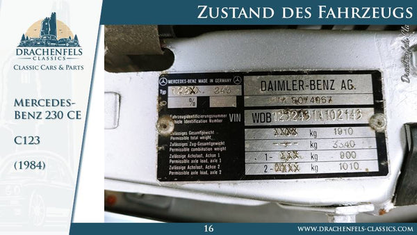 Mercedes-Benz 230 CE (W123) Handschalter (1984).