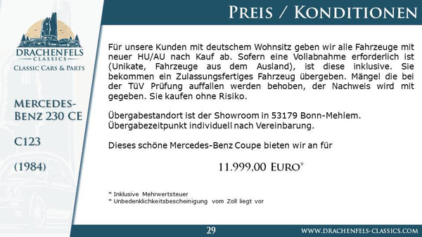 Mercedes-Benz 230 CE (W123) Handschalter (1984).
