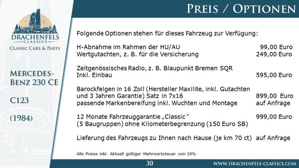 Mercedes-Benz 230 CE (W123) Handschalter (1984).