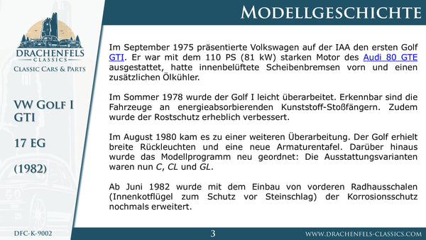 VW Golf I GTI (Pirellifelgen, Schiebedach, Sportsitze) (1982)